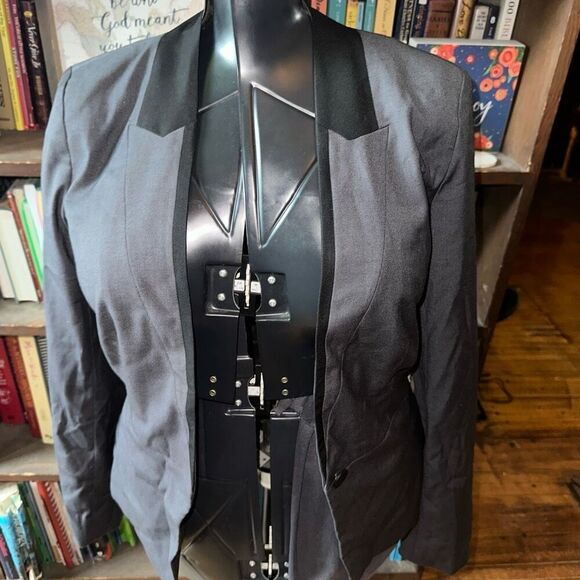 Banana Republic professional black & gray stretchy 4 blazer - Picture 1 of 3
